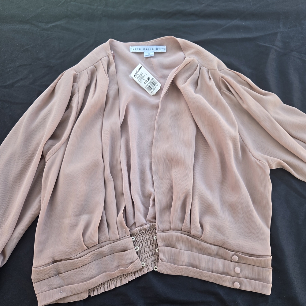 HYFVE Blush Pink Pleated Long-Sleeve Top